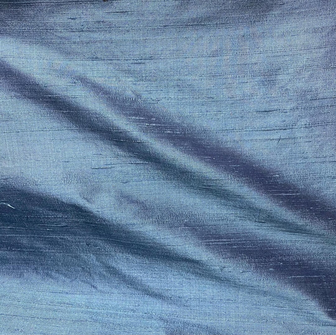 DELPH BLUE Dupioni Silk Fabric - Etsy
