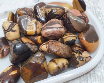 Natural Smooth Brown Leaf Jasper Long Drops 13x47mm One Pair