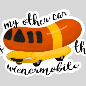 Wienermobile Sticker - Vinyl Waterproof Sticker