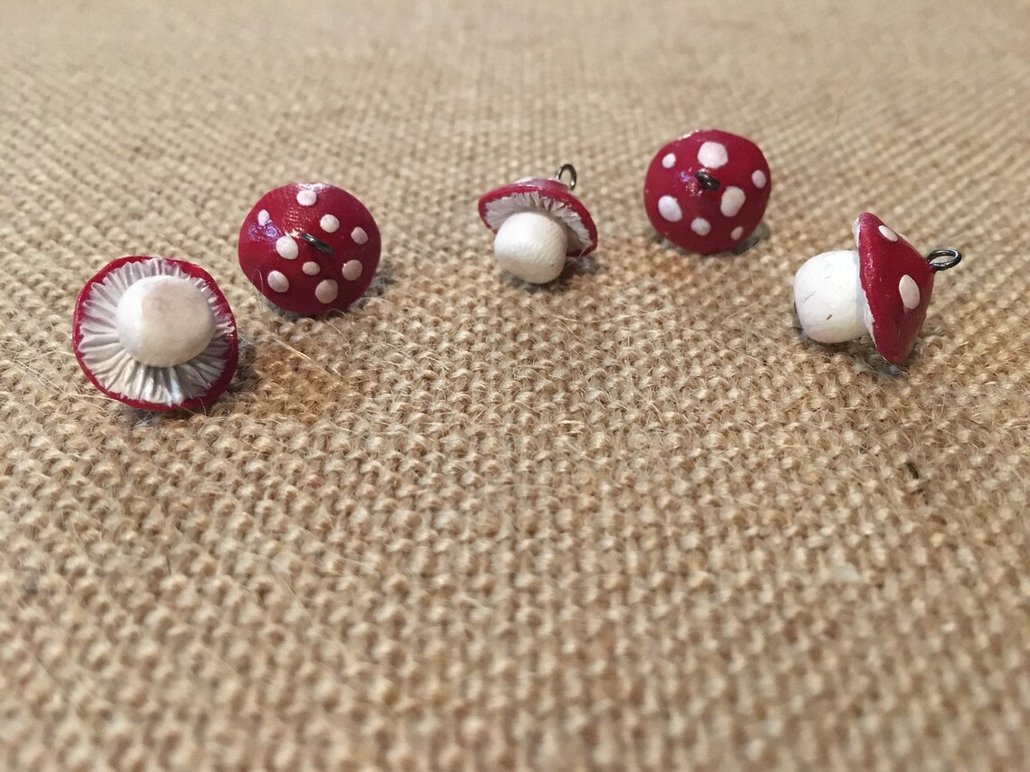 Polymer Clay Mushroom Charm Etsy