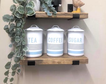 Rustic Slim Shelf Handmade from Solid Wood |Wooden Shelving | Kitchen Shelves | Shelving with or without brackets | 15cm Depth x 3.5cm Thick