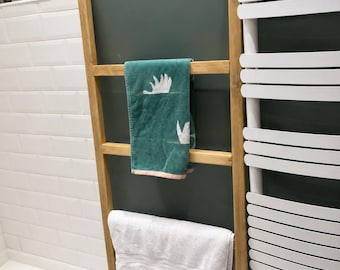 Handcrafted Rustic Wooden Towel Ladder | Blanket Ladder | Farmhouse Wooden Decor | Bathroom Towel Rack | 120cm - 140cm Tall