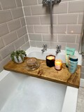 Rustic Wooden Bath Board - Handmade Bath Tray - Bath Caddy - Bathtub Board - Gifts for Her or Him - Custom Sizes - Add-Ons Available