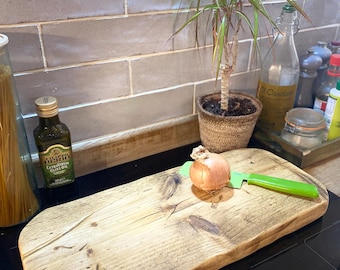 Rustic CHUNKY CHOPPING BOARD | Handcrafted from Solid Wood | Rustic Serving Board | Bread Board | Grazing Board | Fathers Day Gift