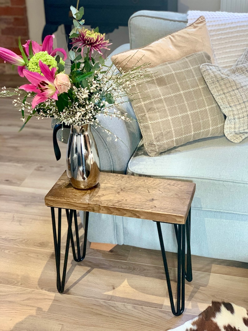 Scaffold Board Side Table With Hairpin Legs Etsy UK