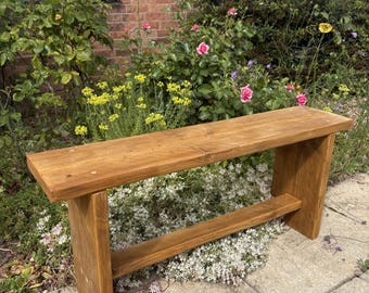 Handcrafted Rustic Wooden Outdoor Bench | Garden Bench | Solid Reclaimed Wood | Patio Seating | Custom Sizes Available | Wedding Furniture