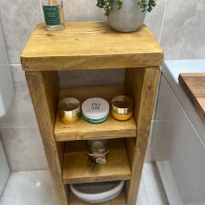 Handmade Bathroom Storage Unit | Rustic Wooden Shelving | Bathroom Cabinet | Towel Holder | Vanity Unit image 13