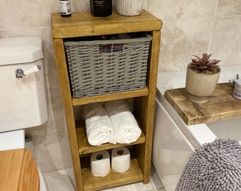 Handcrafted Rustic Bathroom Cabinet | Bathroom Shelving Unit | Storage | Towel Holder | Shelf | Vanity