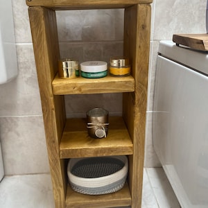 Handmade Bathroom Storage Unit | Rustic Wooden Shelving | Bathroom Cabinet | Towel Holder | Vanity Unit image 11
