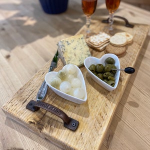 Hand Crafted Wooden Cheese Board with Copper Handles - Serving Tray - Serving Platter - Charcuterie Board - Wedding Gift - Birthday Gift