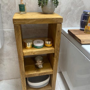 Handmade Bathroom Storage Unit | Rustic Wooden Shelving | Bathroom Cabinet | Towel Holder | Vanity Unit image 5