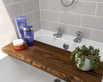 Rustic Wooden Live Edge Bath Board | Handmade Bath Tray | Bath Caddy | Bathtub Board | Gifts for Her or Him | Custom Sizes