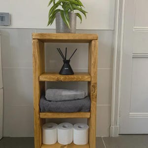 Handmade Bathroom Storage Unit | Rustic Wooden Shelving | Bathroom Cabinet | Towel Holder | Vanity Unit image 8