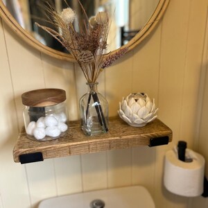 Rustic SLIM Wooden Shelf | Handmade from Solid Reclaimed Wood | Kitchen Shelves | With or without brackets | 15cm Depth x 3.5cm Thick