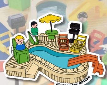Klassisches Schwimmbad Spielzeug Set Vinyl Aufkleber