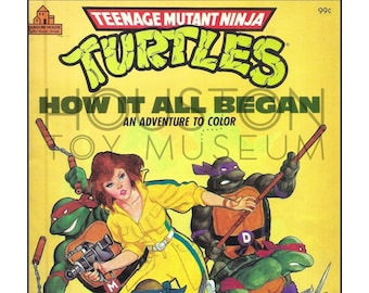 Vintage Coloring Book TMNT Ninja Turtles 1988 Printable PDF Instant Digital Download 48 Pages Nostalgic Fun For Adults and Kids