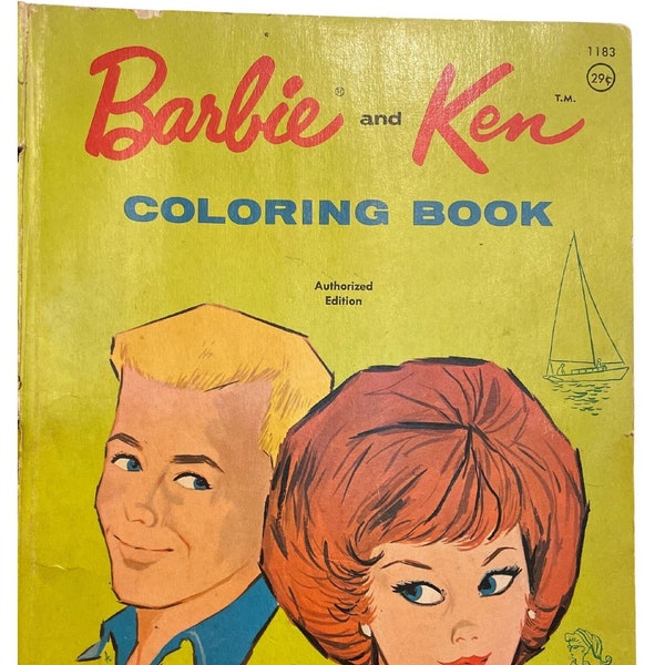 Vintage Coloring Book Barbie and Ken 1962 Printable PDF Instant Digital Download 128 Pages Nostalgic Fun For Adults and Kids