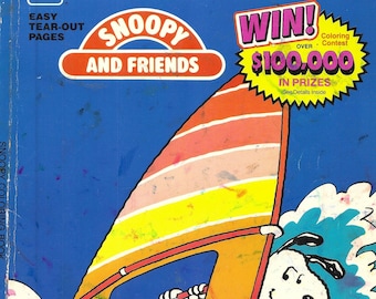 Vintage Coloring Book Peanuts Snoopy and Friends 1987 Printable PDF Instant Digital Download 69 Pages Nostalgic Fun For Adults and Kids