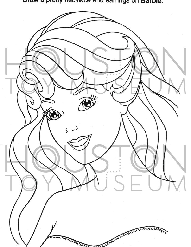 Vintage Coloring Book Barbie 1995 Printable PDF Instant Digital ...