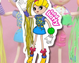 Betty Spaghetty Doll Vinyl Sticker Decal - Vintage Toy - Classic Toy - 1990s - y2k - Millennial