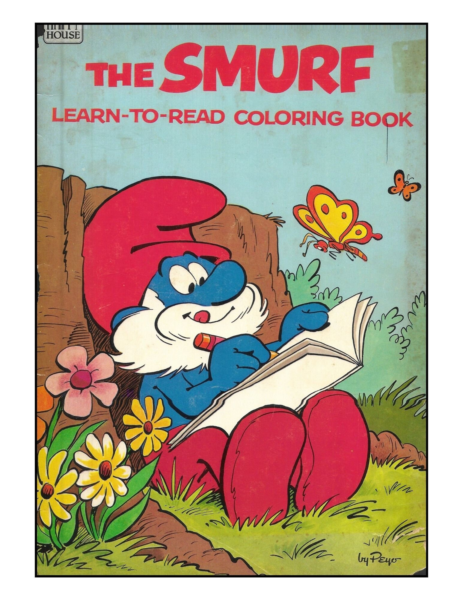 Vintage Coloring Book Smurfs Learn to Read 1982 Printable PDF Instant Digital Download 48 Pages Nostalgic Fun For Adults and Kids