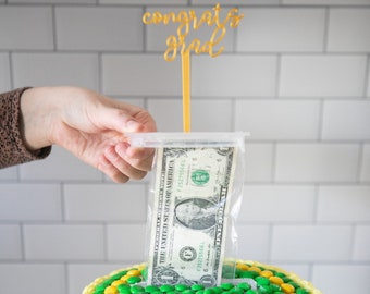 Graduation Money Dispenser for Cake Kit, Graduation Party Surprise (No money or cake included)