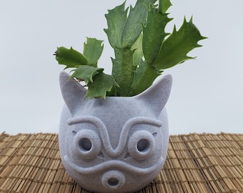 Princess Anime Mask Inspired Planter, Studio Ghibli Office Decor, Fun Unique Succulent Planter