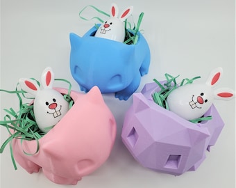 Easter Basket Bulbasaur Shape, 3D Printed Planter, Trinket Holder, Desk Decor, Candy  Dish