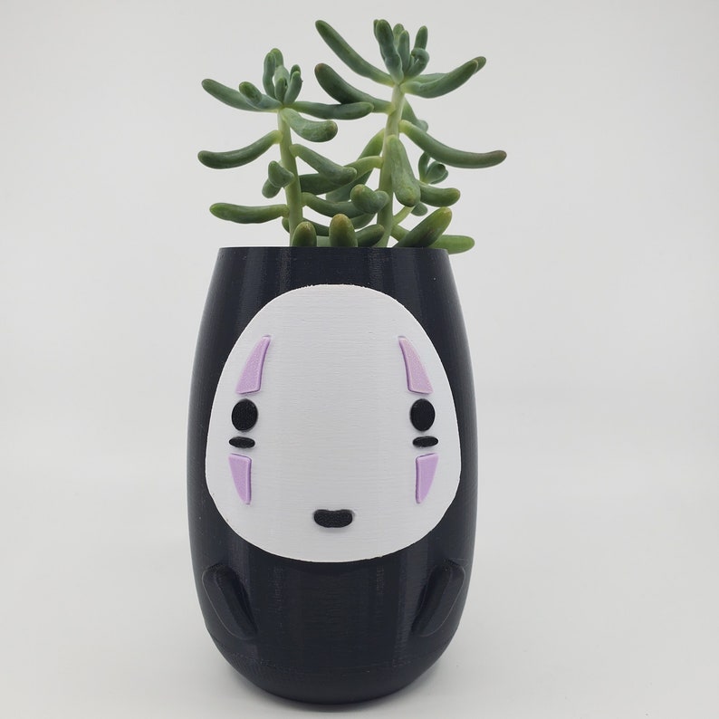 No Face Planter, Spirited Away Flower Pot, Anime Office Decor, Desk Pencil Holder, Studio Ghibli Fan Art image 5