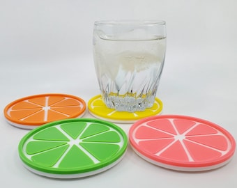 Citrus Slice Coasters Set: 3D Printed Stackable Drink Coasters