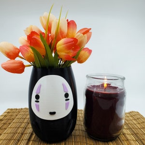 No Face Planter, Spirited Away Flower Pot, Anime Office Decor, Desk Pencil Holder, Studio Ghibli Fan Art image 2