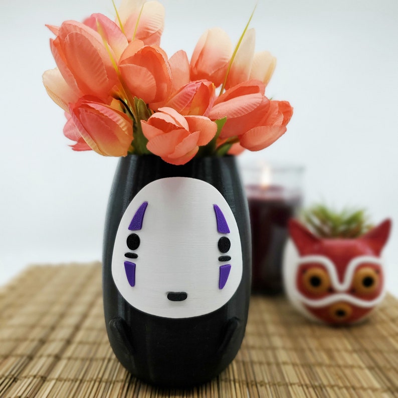 No Face Planter, Spirited Away Flower Pot, Anime Office Decor, Desk Pencil Holder, Studio Ghibli Fan Art image 1