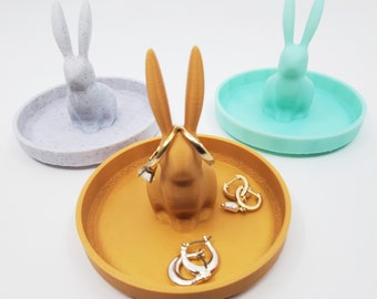 Porta anillos de conejito, plato para joyas de animales