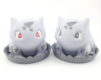 Hand-painted Bulbasaur Planter, Stone-like Succulent pot, Pokemon room decor