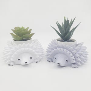 Hedgehog Shape Pot/Planter, 3D Printed Stone-like pot, Succulent planter, Cactus pot, Animal Lover Gift
