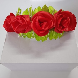 Rose crown hair headband, girl flower tiara, handmade wreath