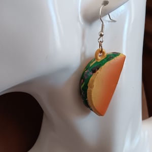 Taco Taco-rrific Plastic Earrings, Fun Foodie Jewelry, Unique Taco Lover Gift, Lightweight, Mexican food, Cinco de Mayo appx 1 1/2 inch long