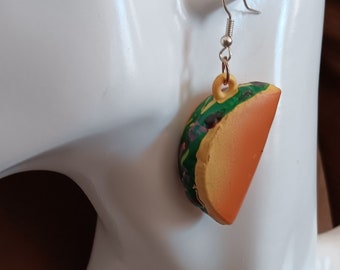 Taco Taco-rrific Plastic Earrings, Fun Foodie Jewelry, Unique Taco Lover Gift, Lightweight, Mexican food, Cinco de Mayo appx 1 1/2 inch long