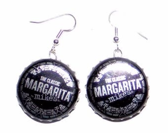 Mike's Margarita Real Bottle Caps Fashion Novelty Earrings Jewelry