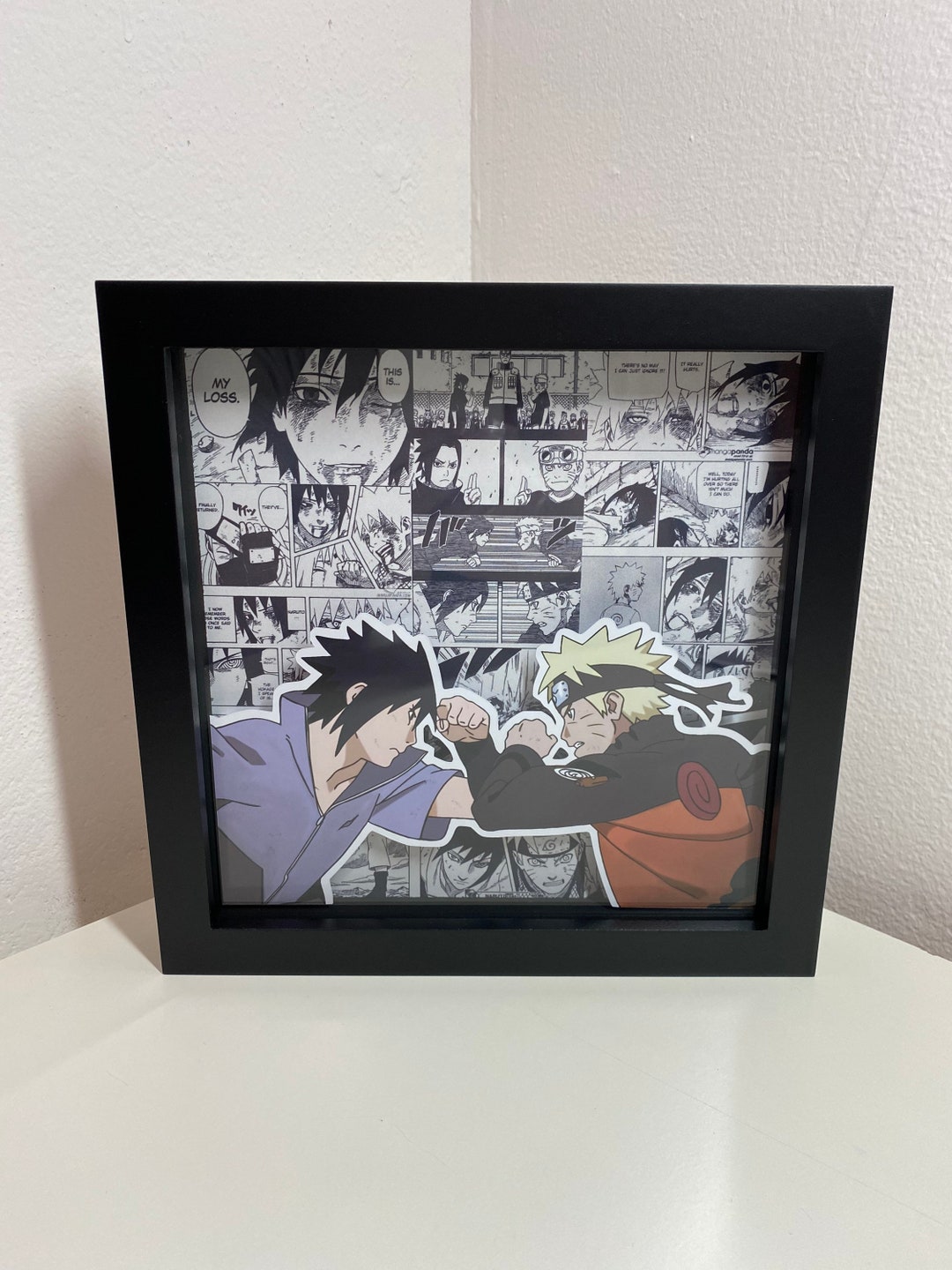 Anime Shadow Box Photo Frames Nruto and Sasuke Etsy