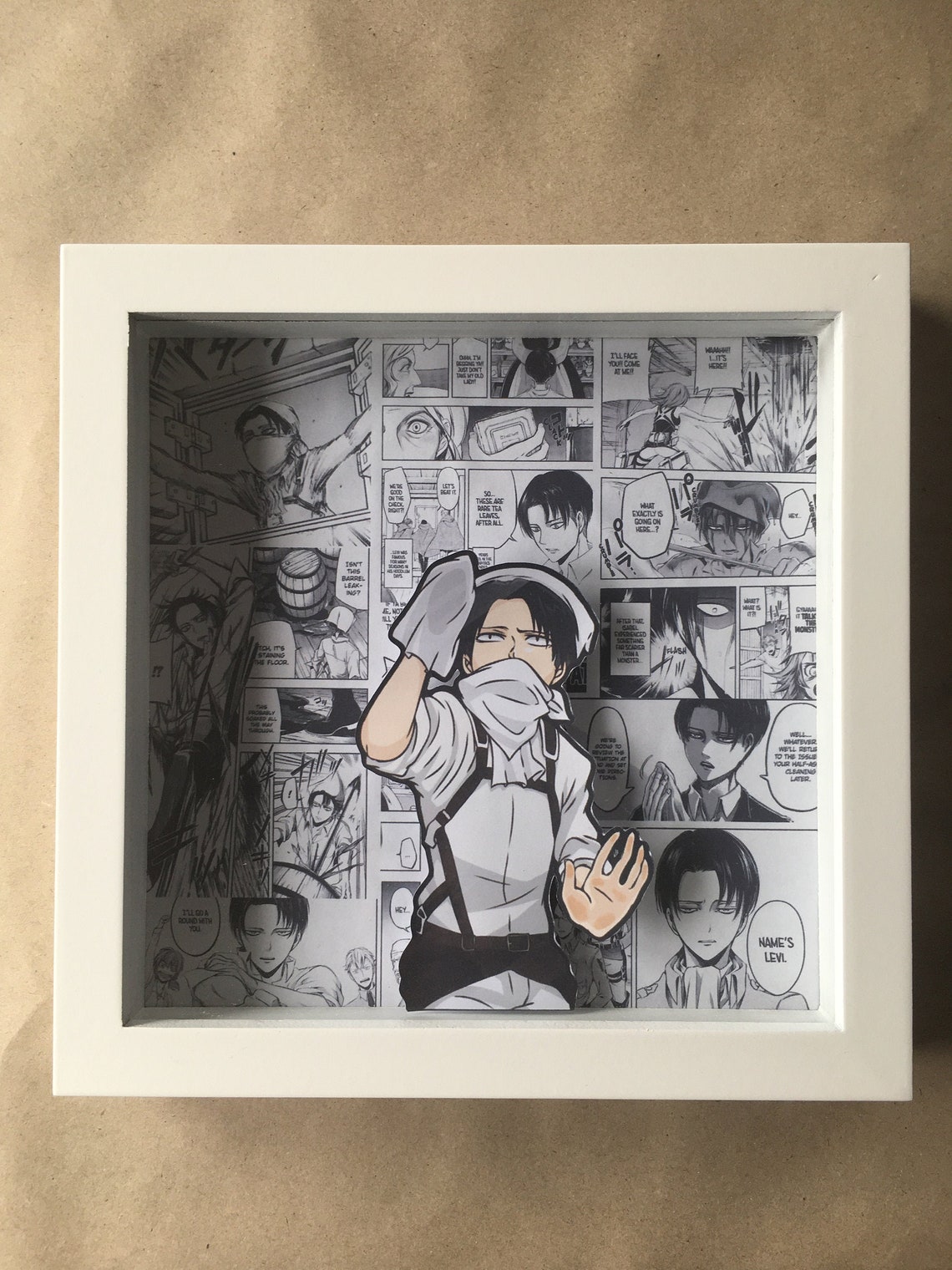 Anime Shadow Box 3D Bilderrahmen Cleaning Levi Etsy