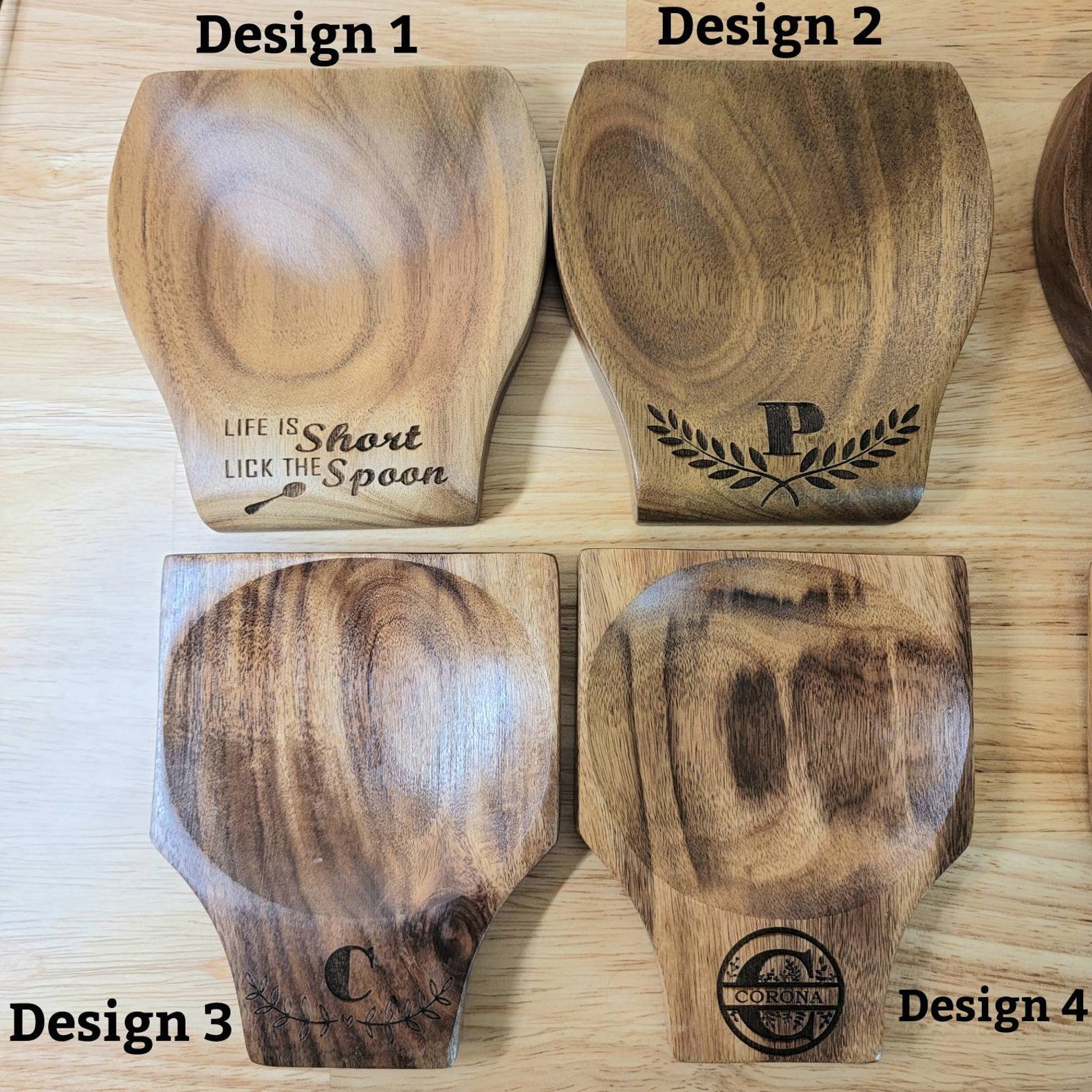 Custom Engraved Wooden Spoon RestAcacia Wood Teak Wood Laser Etsy