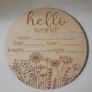 Baby Birth Stat Sign | Personalized Birth Announcement | Engraved Newborn Birth Stat | Newborn Keepsake | Name Announcement | Hospital Sign