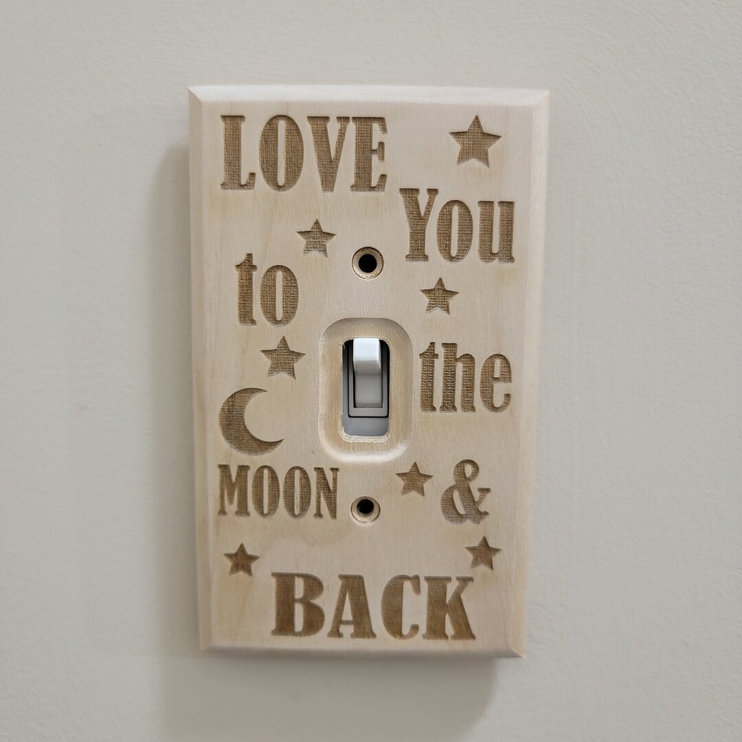 Engraved Light Switch, Light Switch Cover Plate, Wooden Gifts, Nursery