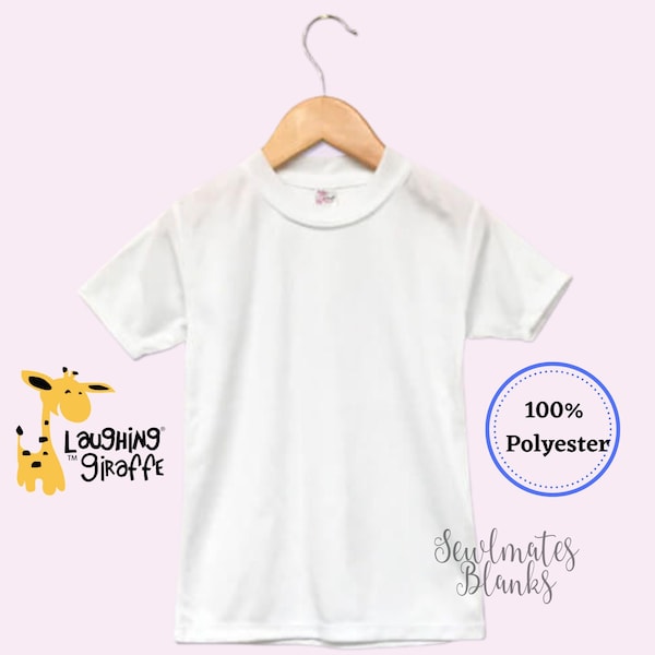 T-Shirt Sublimation Blank 100% Poly Laughing Giraffe Infant Toddler