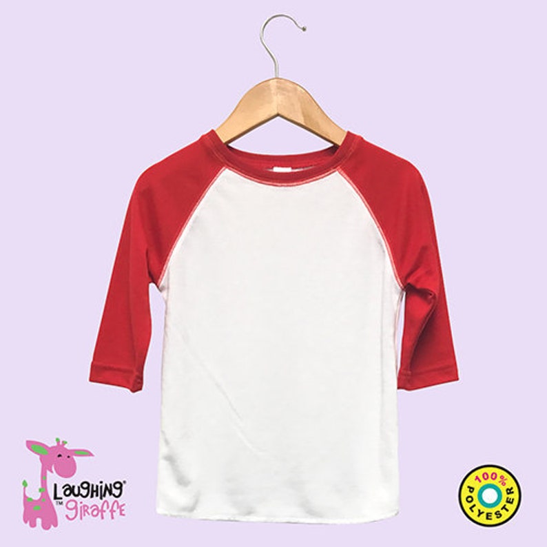 Sublimation Blank Raglan Shirt with Red Sleeves Etsy