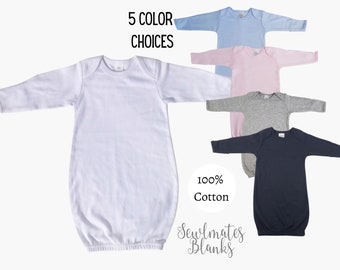 Plain Infant Gown Long Sleeve| Baby Blanks| Blanks for HTV