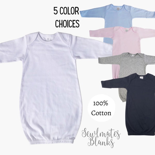 Plain Infant Gown Long Sleeve| Baby Blanks| Blanks for HTV