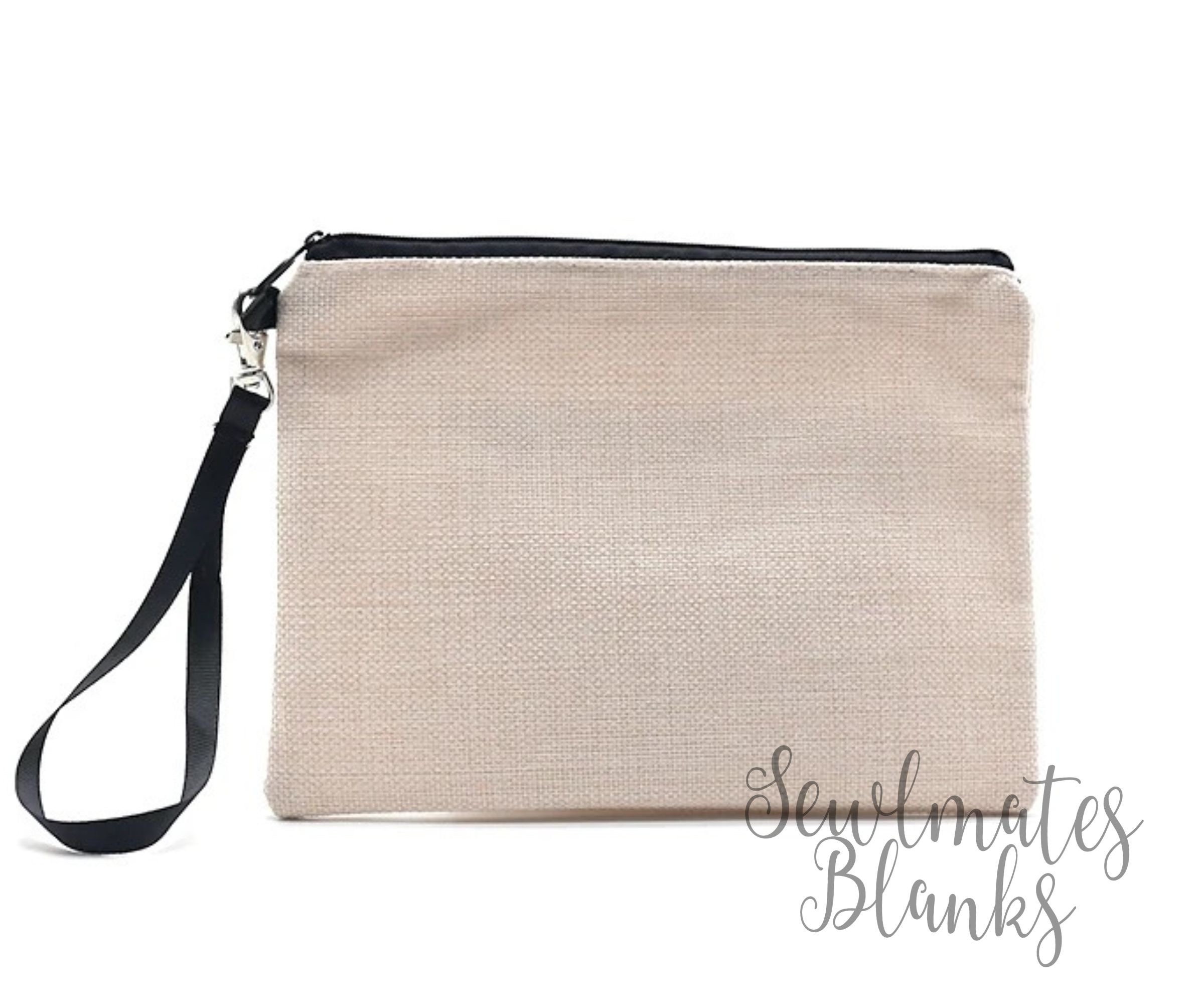 Blank Sublimation Canvas Bags, DIY Cosmetic Zipper Pouch Set (10 x 7  Inches, 15 Pieces)