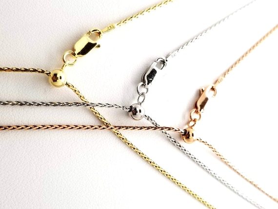 Solid Sterling Silver Chain Adjustable Necklace